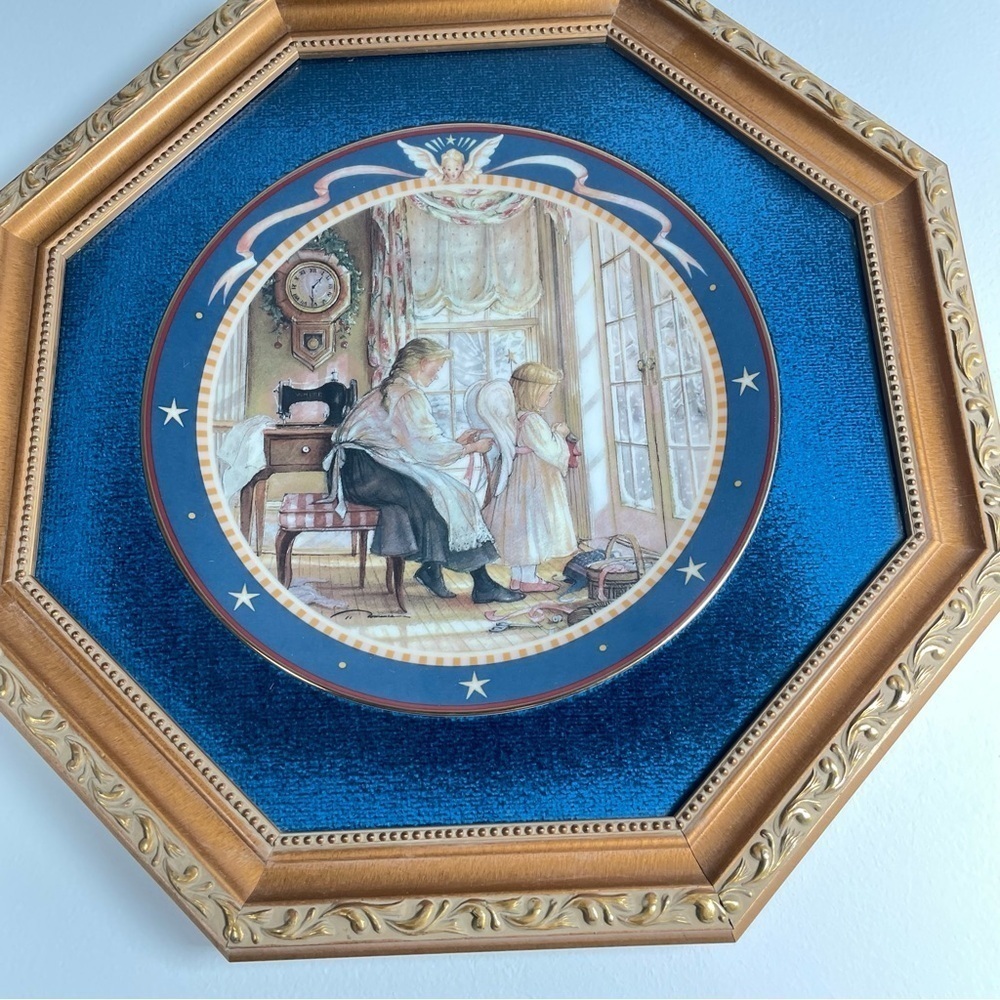 Vintage 1999 Trisha Romance Patient Angel Framed Collector’s Plate Wall Decor - Picture 3 of 11